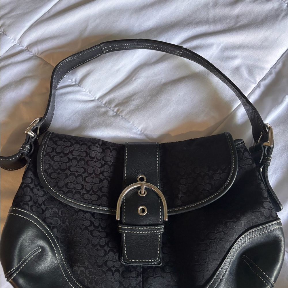Coach Black Leather Shoulder Bag